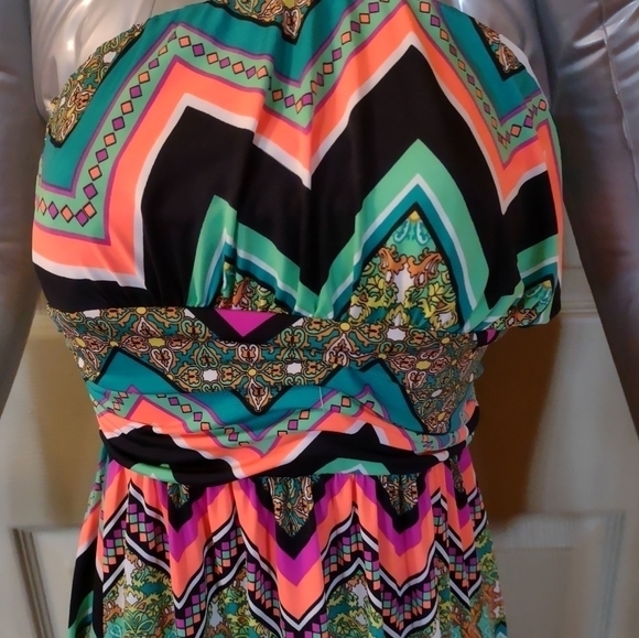 Vision Woman Size Medium Bright Strapless long dress summer sundress - Picture 2 of 4